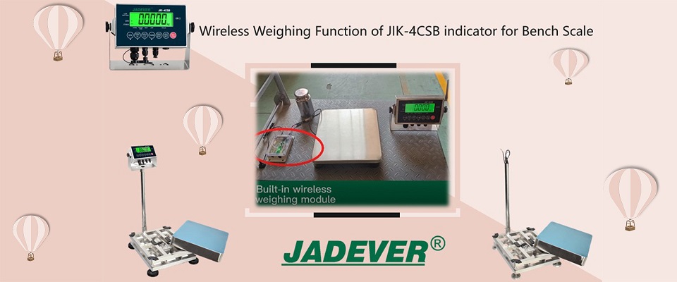 Función de pesaje inalámbrico del indicador JIK-4CSB para báscula de banco
