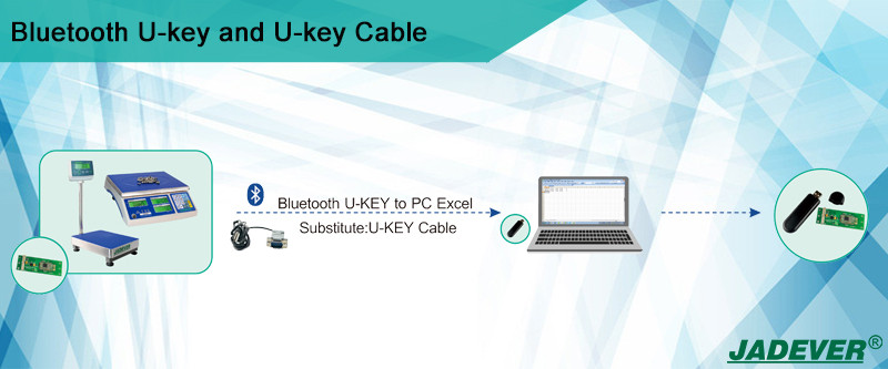 para enviar datos de pesaje desde la báscula a la PC por bluetooth ukey y cable ukey
