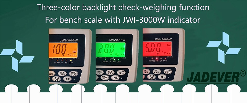 Función de control de peso con luz de fondo de tres colores para báscula de mesa con indicador JWI-3000W
