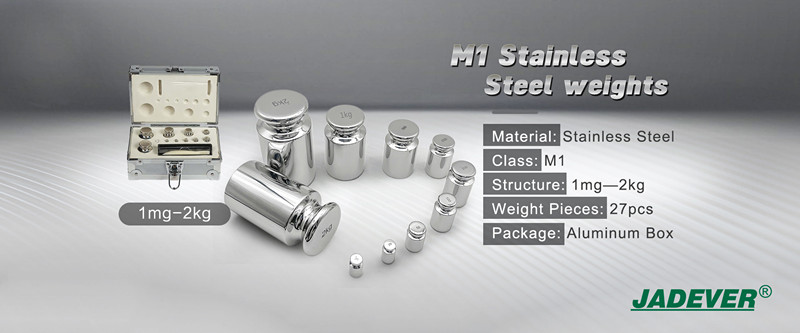 Pesos estándar de acero inoxidable JADEVER M1 de 1 mg a 2 kg para calibración