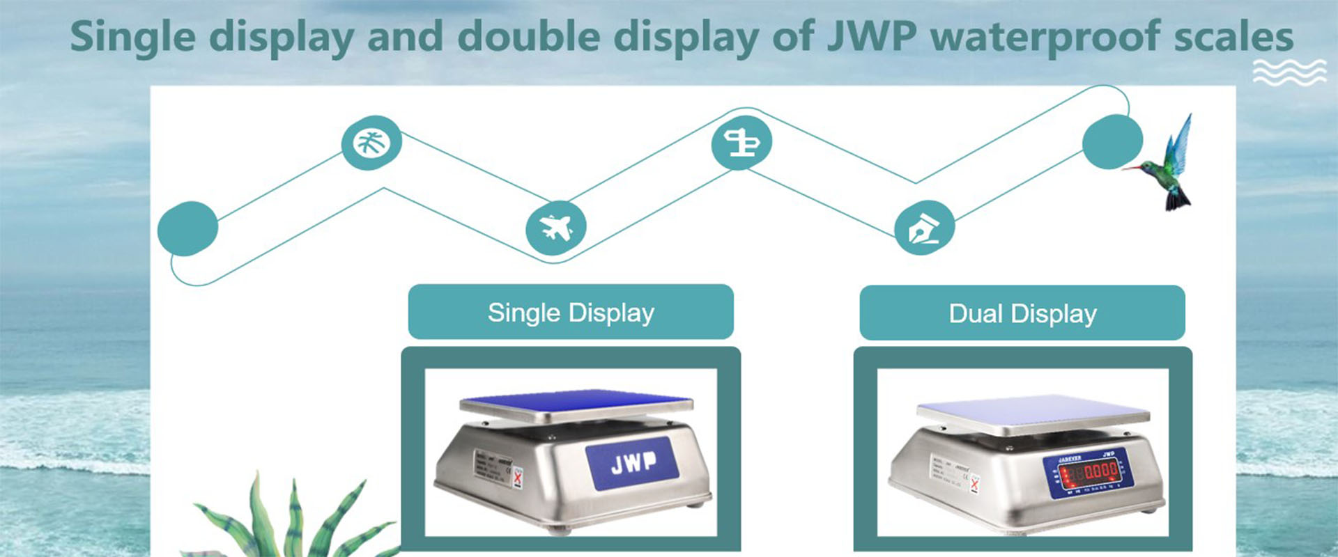 Pantalla simple y pantalla doble de básculas impermeables JWP
