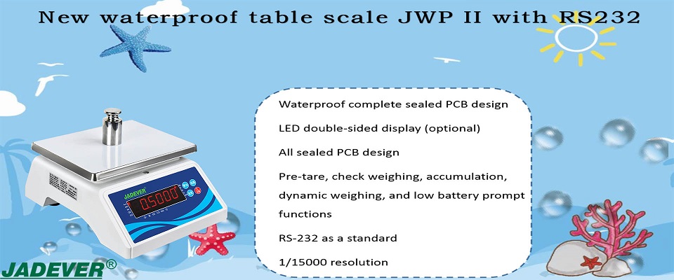 Jadever nueva báscula de mesa impermeable JWP II con RS232