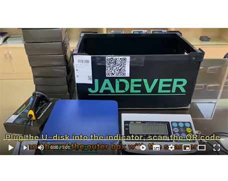 El indicador jadever JWI-700C guarda los datos de pesaje en el disco U en grupos con el escáner de código de barras