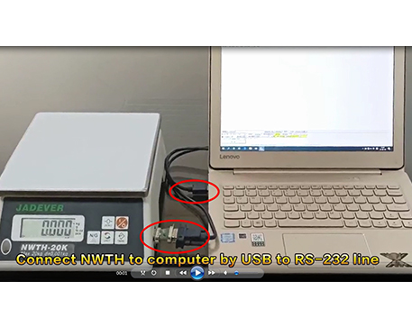 báscula jadever NWTH conectar a PC e impresora